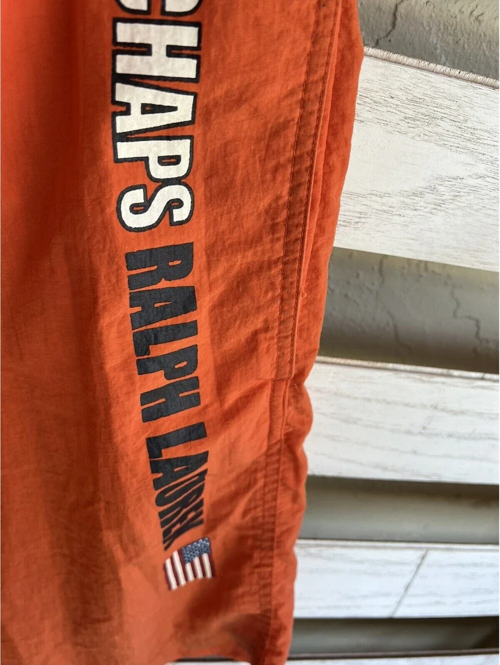 Chaps Ralph Lauren Men's Athletic Logo Swim Trunk Shorts Orange Size M